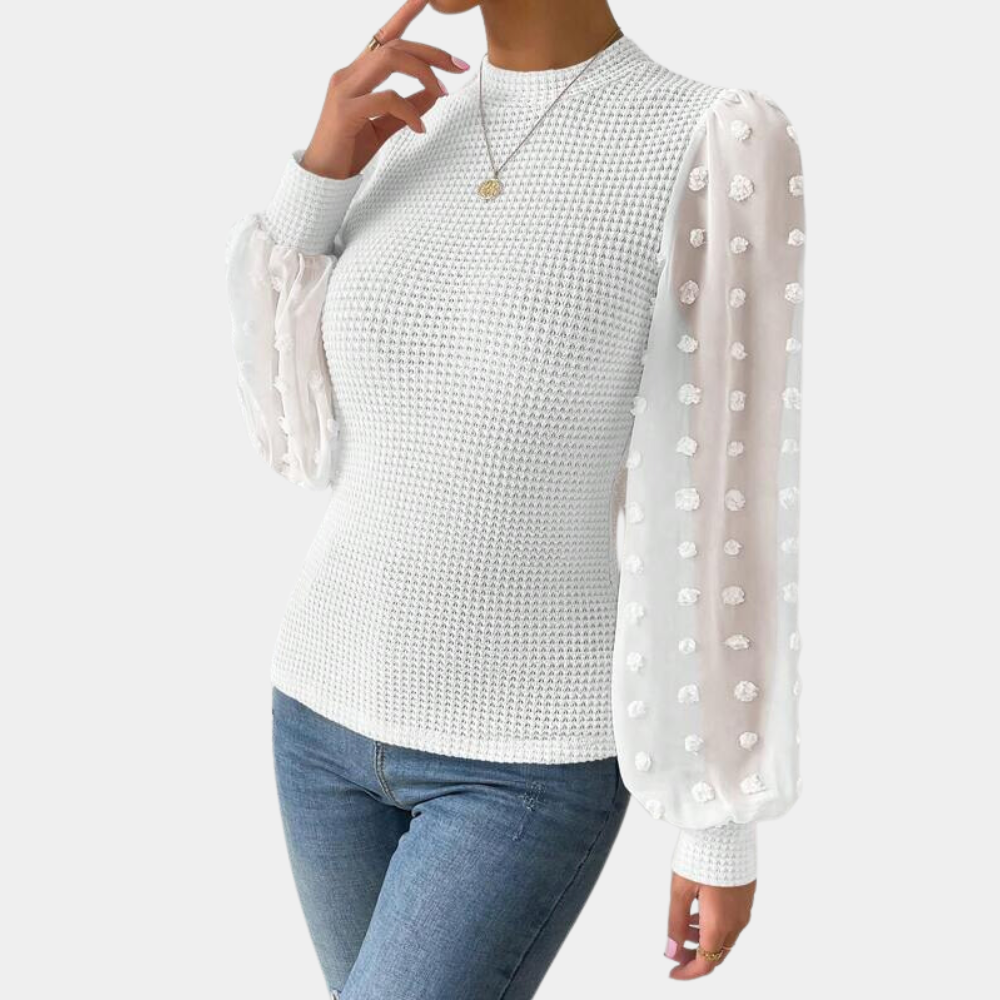 Lotte - Elegante Blouse met Pofmouwen - Luxe Polyester - Voor Dames - Jaarround Styling