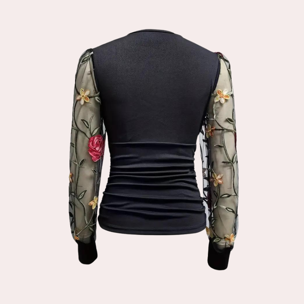 Ella - Bloemenborduursel Top - Elegante en Verfijnde Stijl - Voor Dames - Perfect voor Speciale Gelegenheden