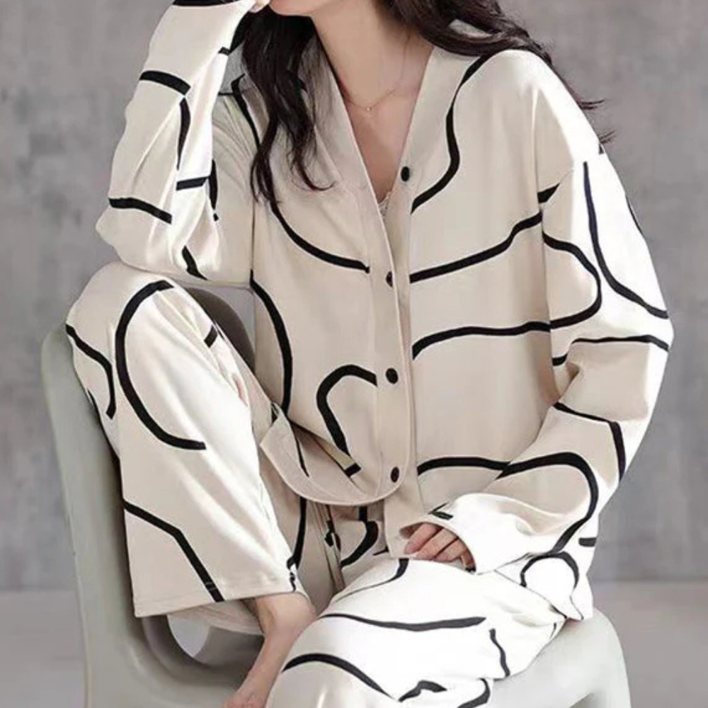Livia - Luxe Pyjamaset - Zachte Stoffen - Voor Dames - Perfect voor Thuis