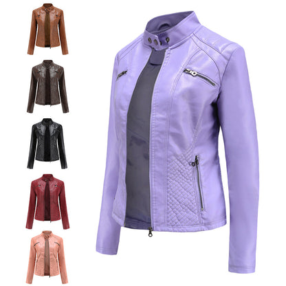 Isabella - Leren Bikerjack - Elegante Asymmetrische Rits - Voor Dames - Seizoensoverschrijdend