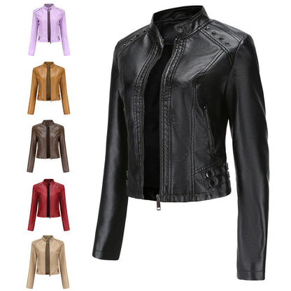 Isabelle - Leren Jas met Kraag en Rits - Elegante Look - Voor Dames - Perfect voor Elke Gelegenheid