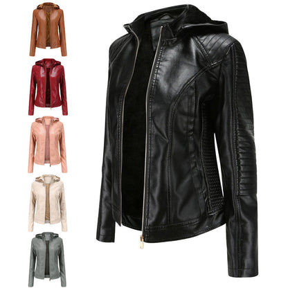 Livia - Leren Jas met Afneembare Capuchon - Tijdloos Elegant - Voor Dames - Herfst/Lente