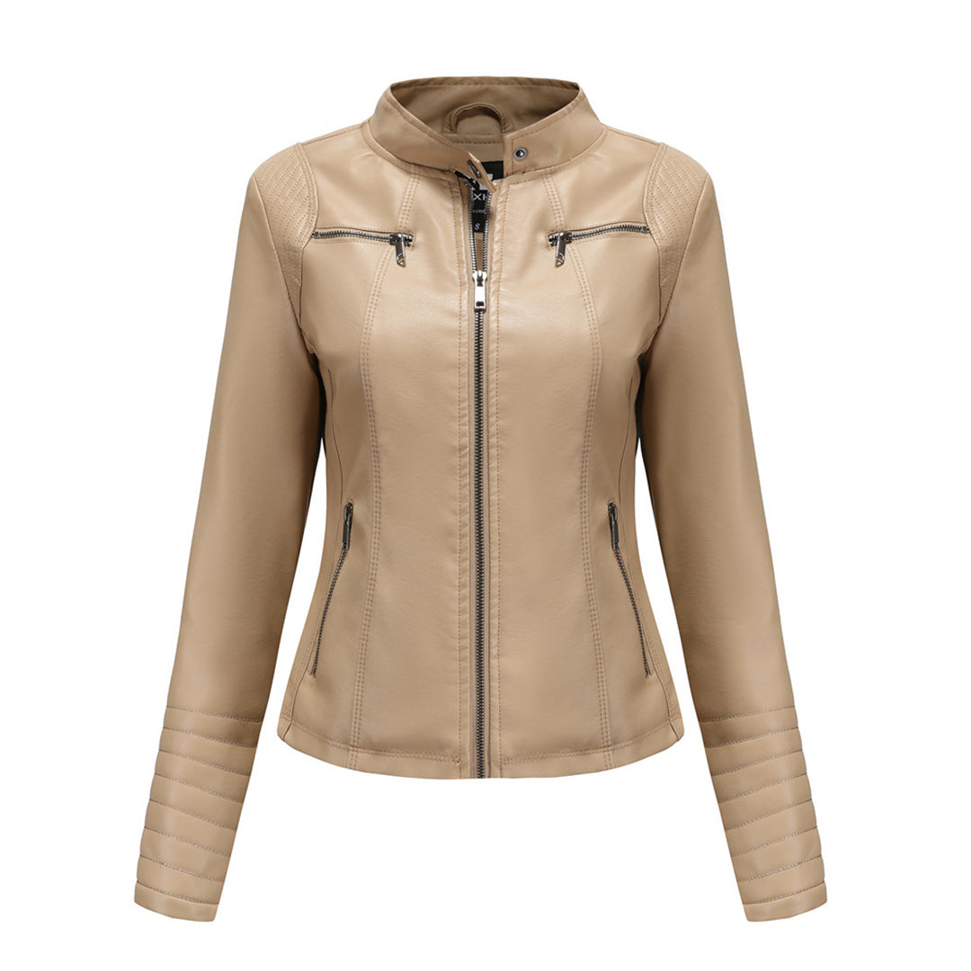 Elena - Leren Bikerjack - Elegant en Tijdloos - Voor Dames - Perfect voor Elke Gelegenheid
