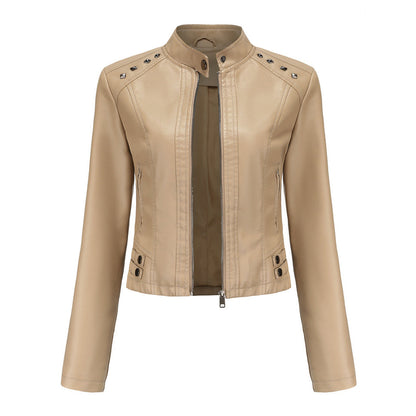 Isabelle - Leren Jas met Kraag en Rits - Elegante Look - Voor Dames - Perfect voor Elke Gelegenheid