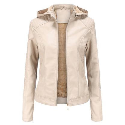 Livia - Leren Jas met Afneembare Capuchon - Tijdloos Elegant - Voor Dames - Herfst/Lente