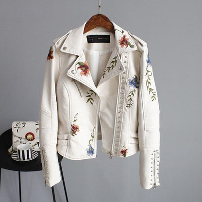Luna - Leren Jas met Bloemenprint - Luxe en Functioneel - Voor Dames - Perfect voor elke Gelegenheid