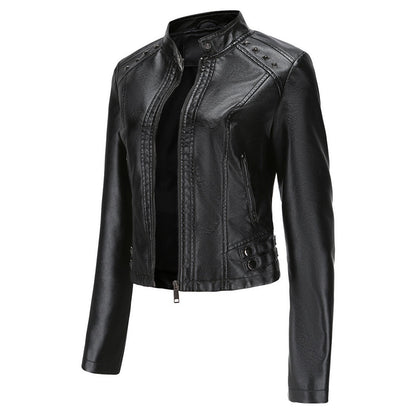 Isabelle - Leren Jas met Kraag en Rits - Elegante Look - Voor Dames - Perfect voor Elke Gelegenheid