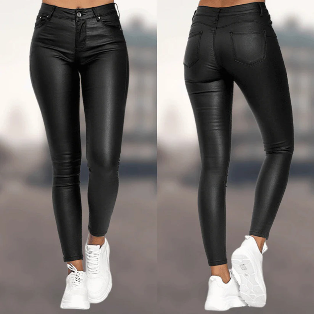 Emma - Luxe Leren Broek - Elegant en Comfortabel - Voor Dames - Geschikt voor Elke Gelegenheid