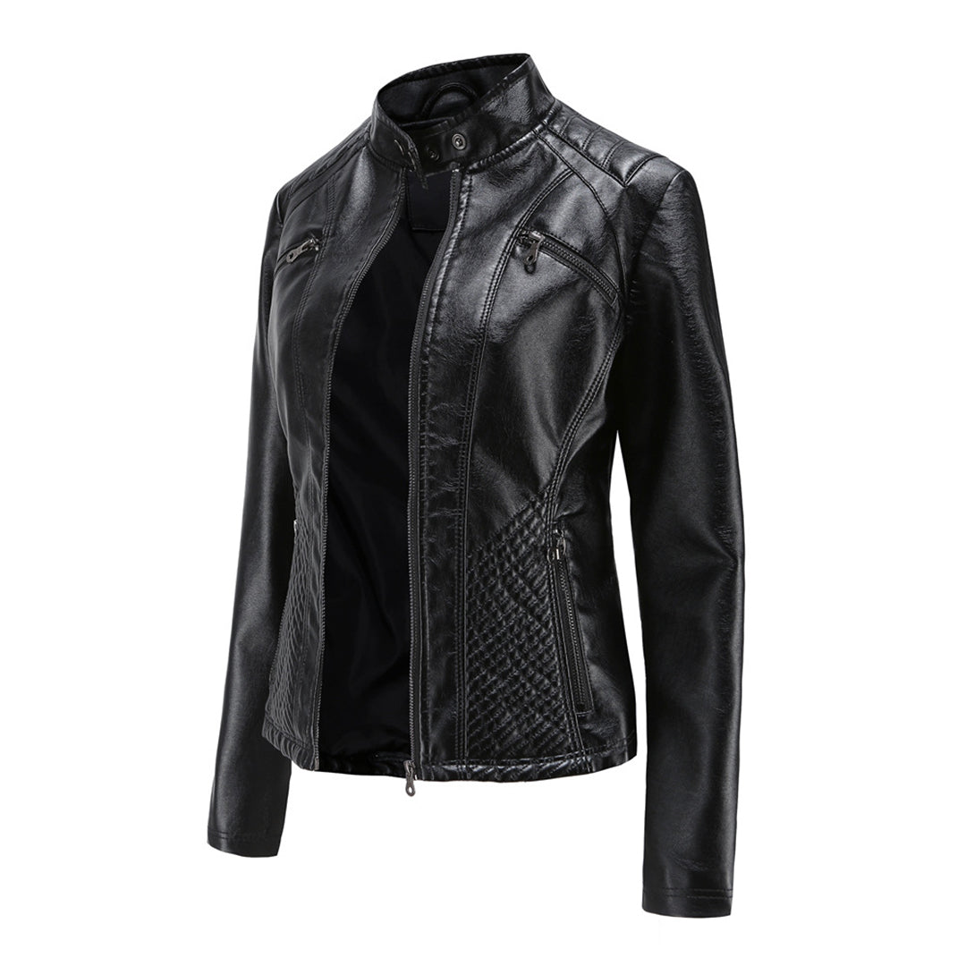 Isabella - Leren Bikerjack - Elegante Asymmetrische Rits - Voor Dames - Seizoensoverschrijdend