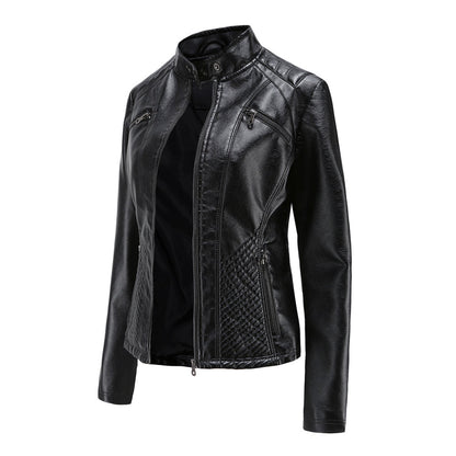 Isabella - Leren Bikerjack - Elegante Asymmetrische Rits - Voor Dames - Seizoensoverschrijdend