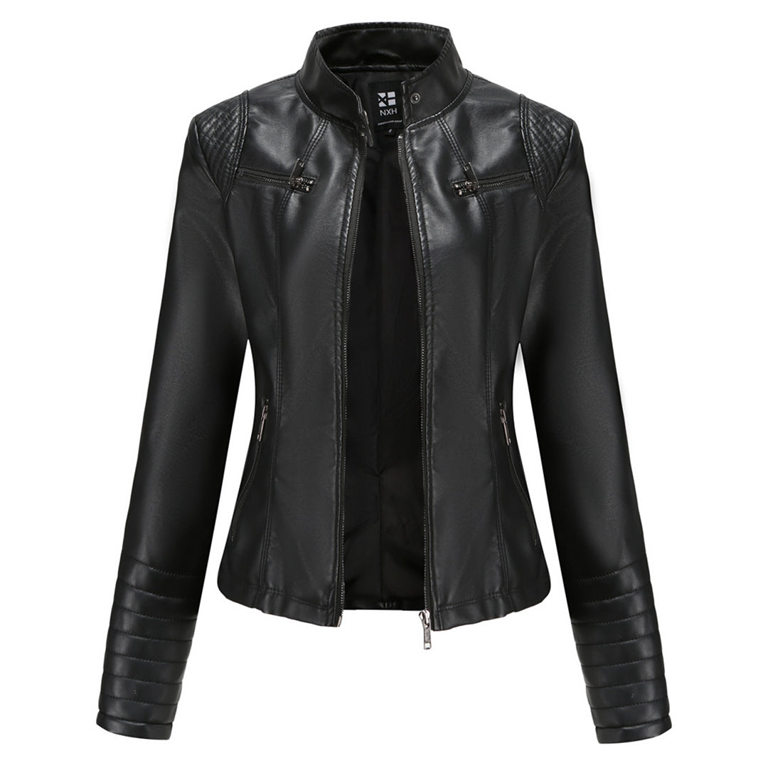 Elena - Leren Bikerjack - Elegant en Tijdloos - Voor Dames - Perfect voor Elke Gelegenheid