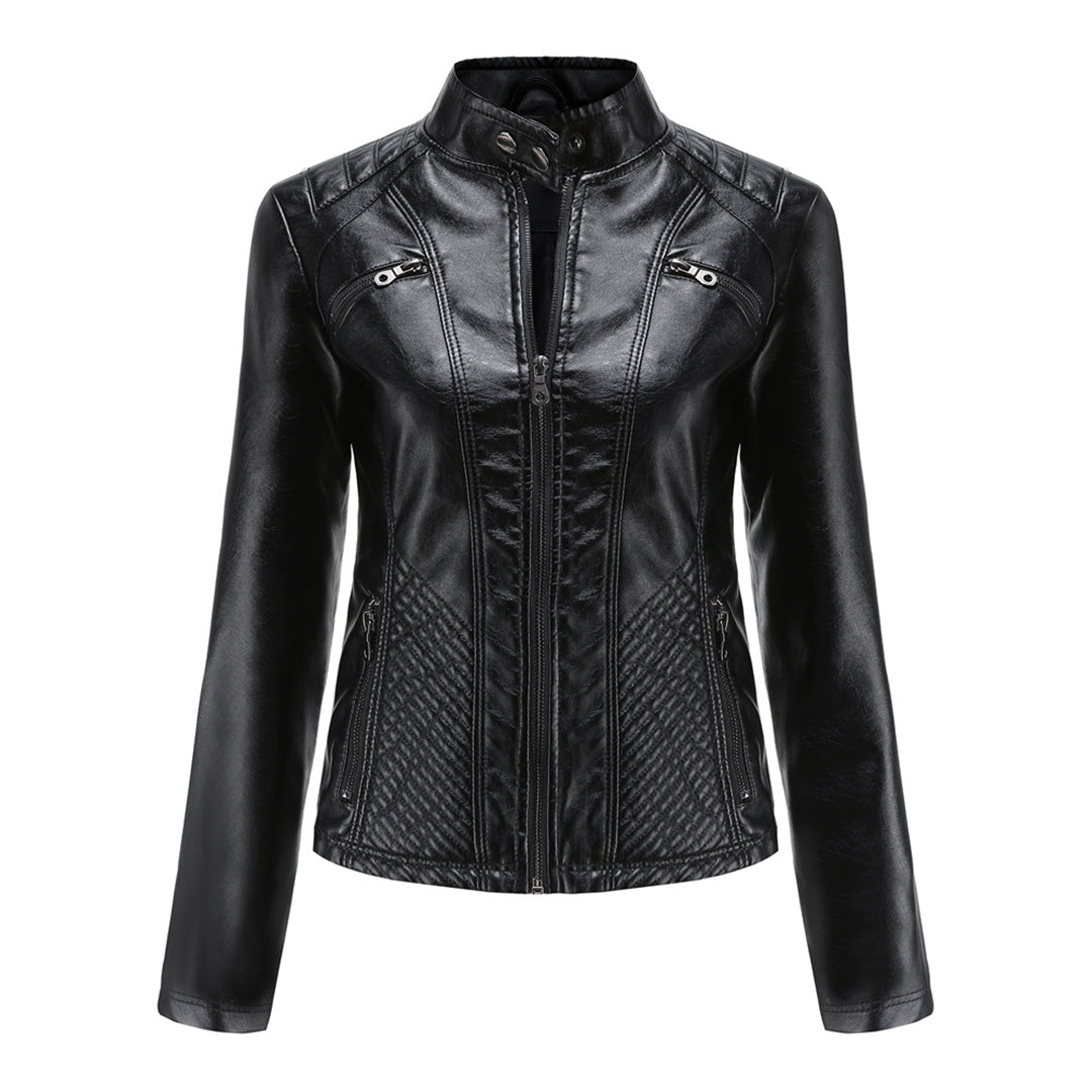 Isabella - Leren Bikerjack - Elegante Asymmetrische Rits - Voor Dames - Seizoensoverschrijdend