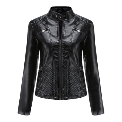 Isabella - Leren Bikerjack - Elegante Asymmetrische Rits - Voor Dames - Seizoensoverschrijdend