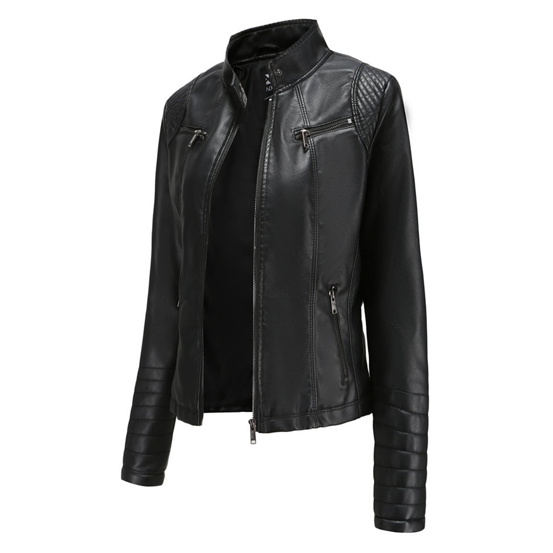 Elena - Leren Bikerjack - Elegant en Tijdloos - Voor Dames - Perfect voor Elke Gelegenheid