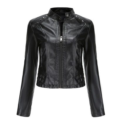 Isabelle - Leren Jas met Kraag en Rits - Elegante Look - Voor Dames - Perfect voor Elke Gelegenheid