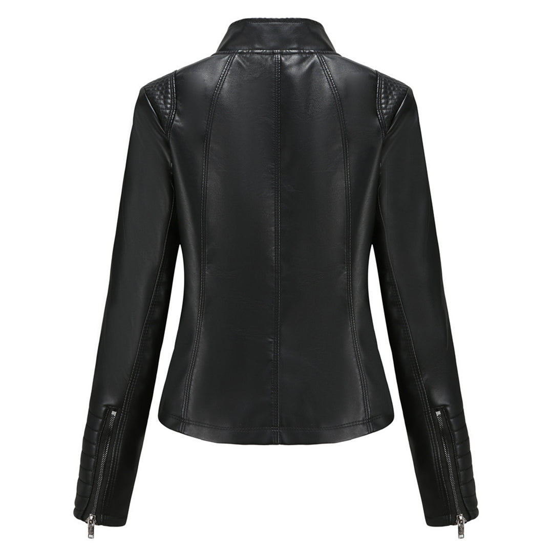 Elena - Leren Bikerjack - Elegant en Tijdloos - Voor Dames - Perfect voor Elke Gelegenheid