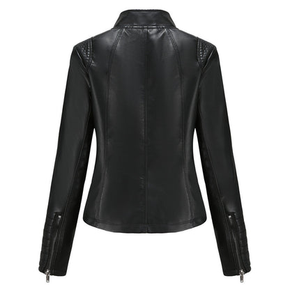 Elena - Leren Bikerjack - Elegant en Tijdloos - Voor Dames - Perfect voor Elke Gelegenheid