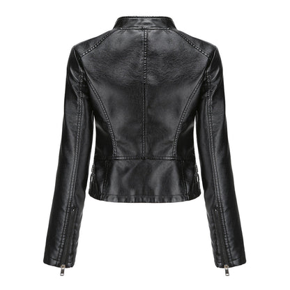 Isabelle - Leren Jas met Kraag en Rits - Elegante Look - Voor Dames - Perfect voor Elke Gelegenheid