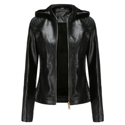Livia - Leren Jas met Afneembare Capuchon - Tijdloos Elegant - Voor Dames - Herfst/Lente