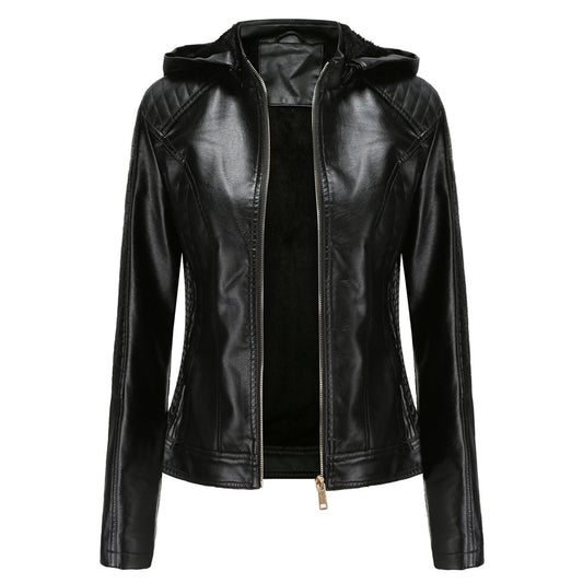 Livia - Leren Jas met Afneembare Capuchon - Tijdloos Elegant - Voor Dames - Herfst/Lente