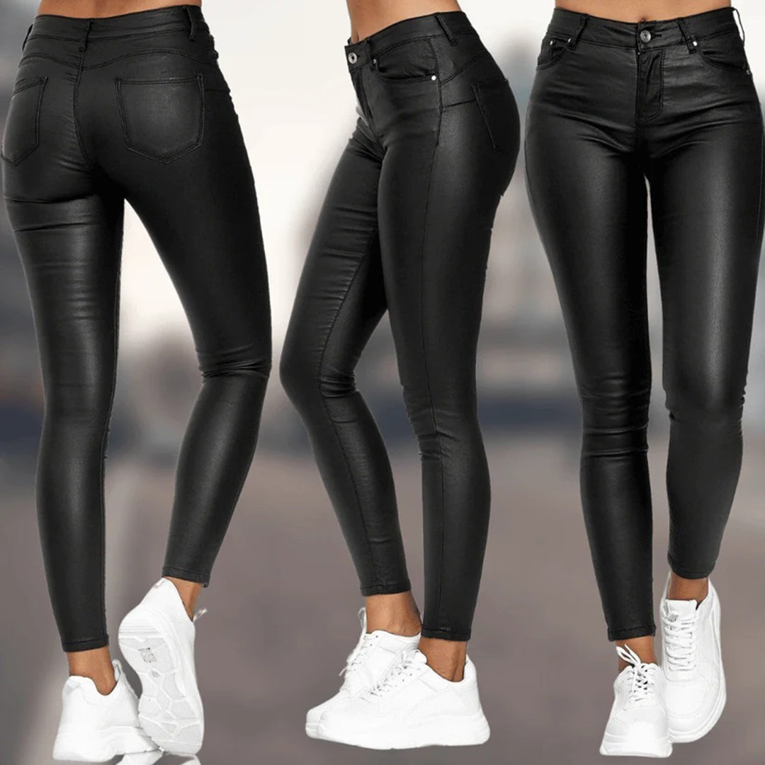 Emma - Luxe Leren Broek - Elegant en Comfortabel - Voor Dames - Geschikt voor Elke Gelegenheid