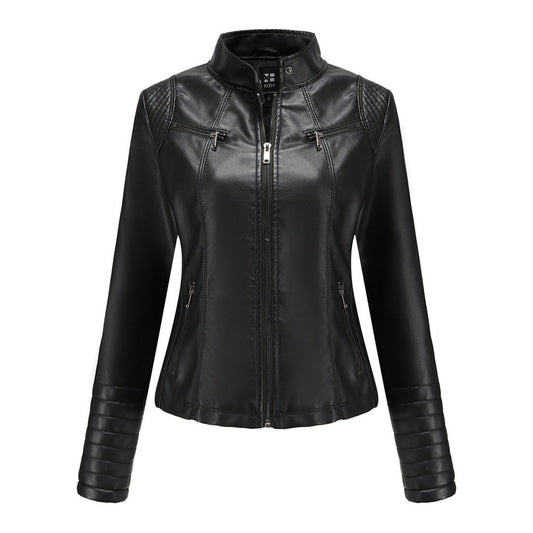 Elena - Leren Bikerjack - Elegant en Tijdloos - Voor Dames - Perfect voor Elke Gelegenheid