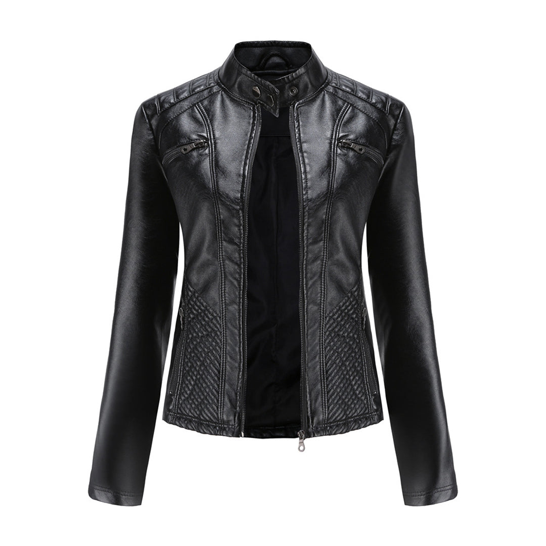 Isabella - Leren Bikerjack - Elegante Asymmetrische Rits - Voor Dames - Seizoensoverschrijdend