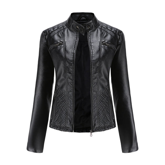 Isabella - Leren Bikerjack - Elegante Asymmetrische Rits - Voor Dames - Seizoensoverschrijdend