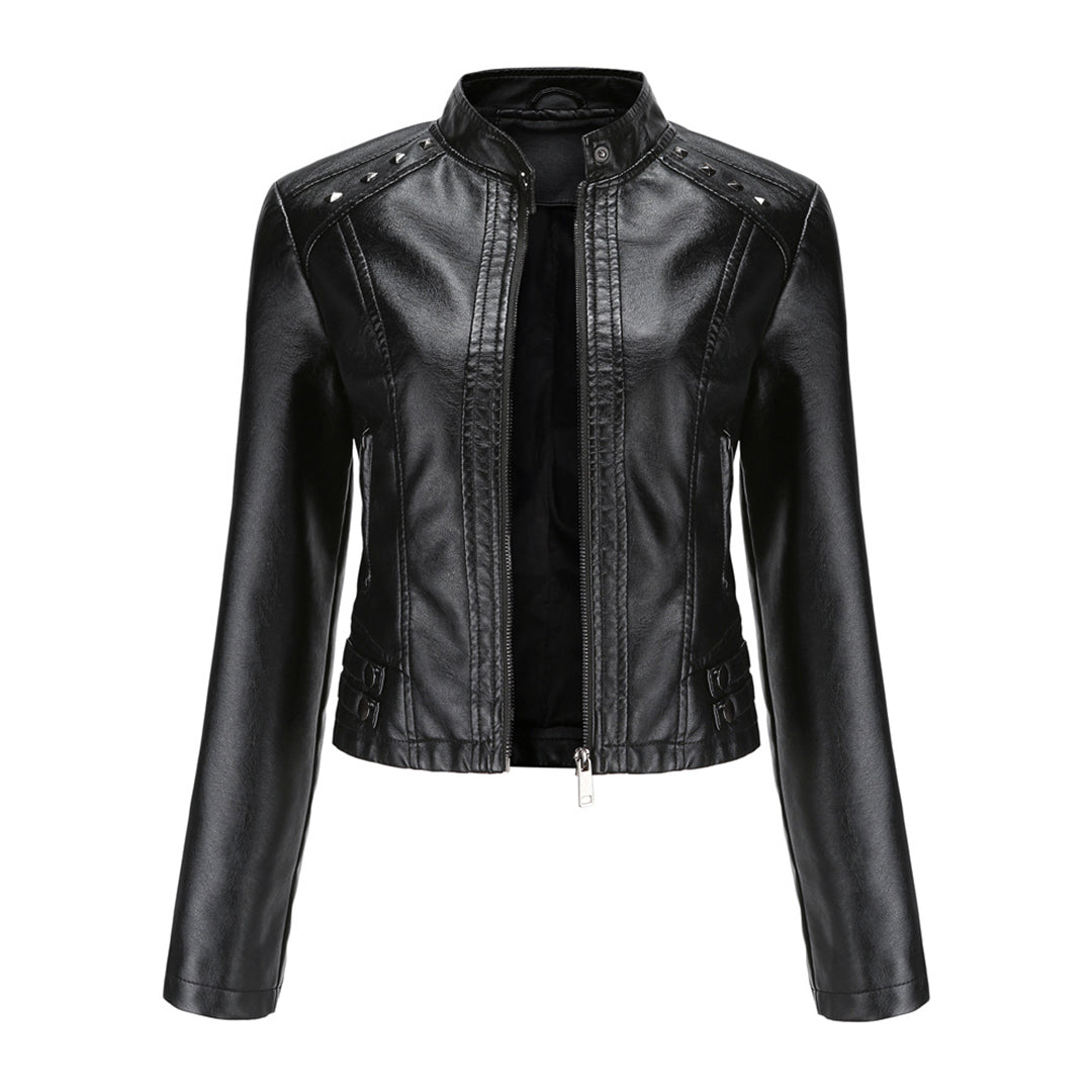 Isabelle - Leren Jas met Kraag en Rits - Elegante Look - Voor Dames - Perfect voor Elke Gelegenheid