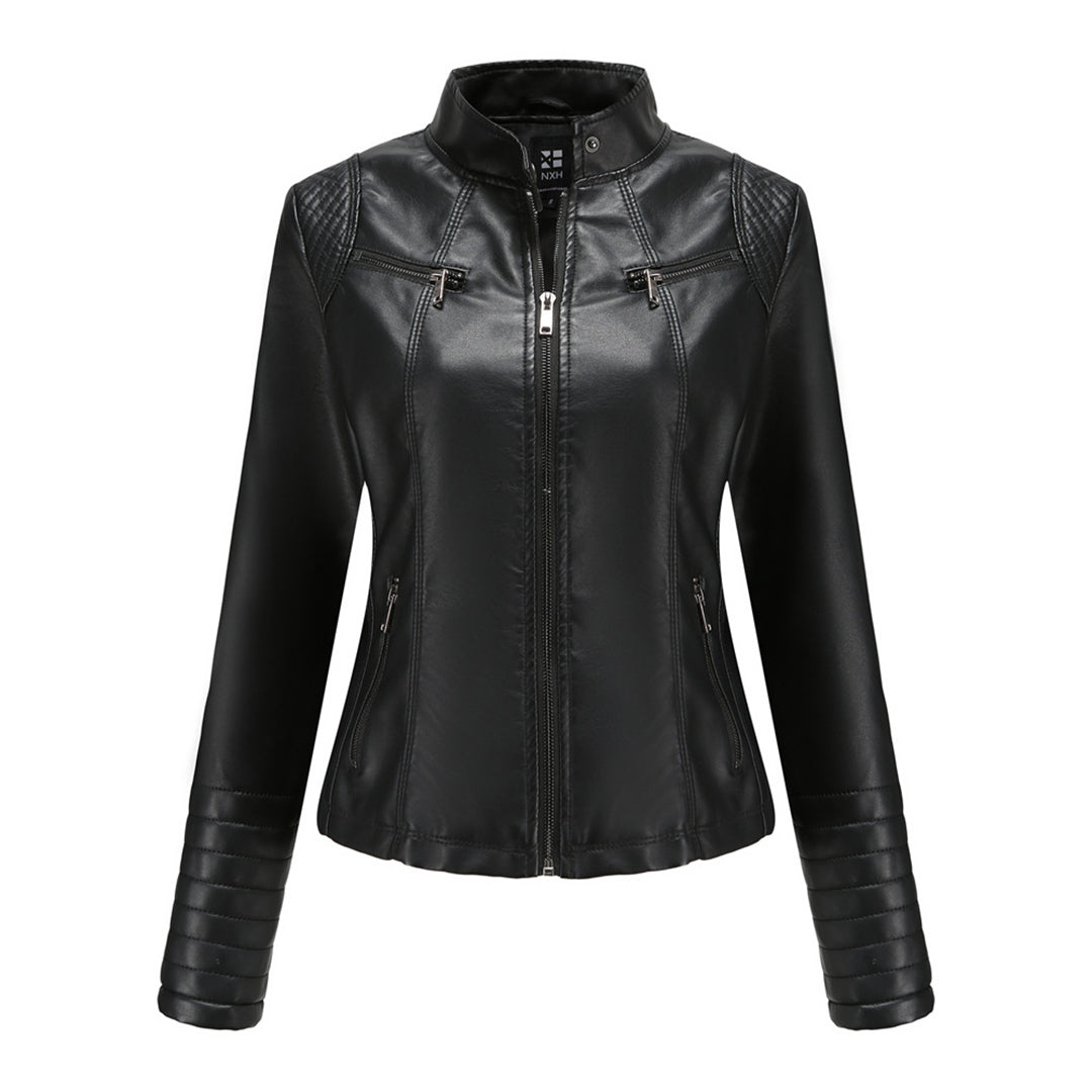 Elena - Leren Bikerjack - Elegant en Tijdloos - Voor Dames - Perfect voor Elke Gelegenheid