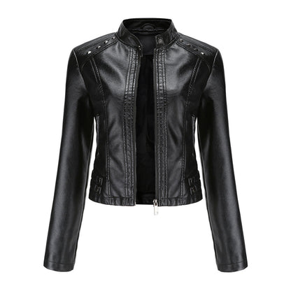 Isabelle - Leren Jas met Kraag en Rits - Elegante Look - Voor Dames - Perfect voor Elke Gelegenheid
