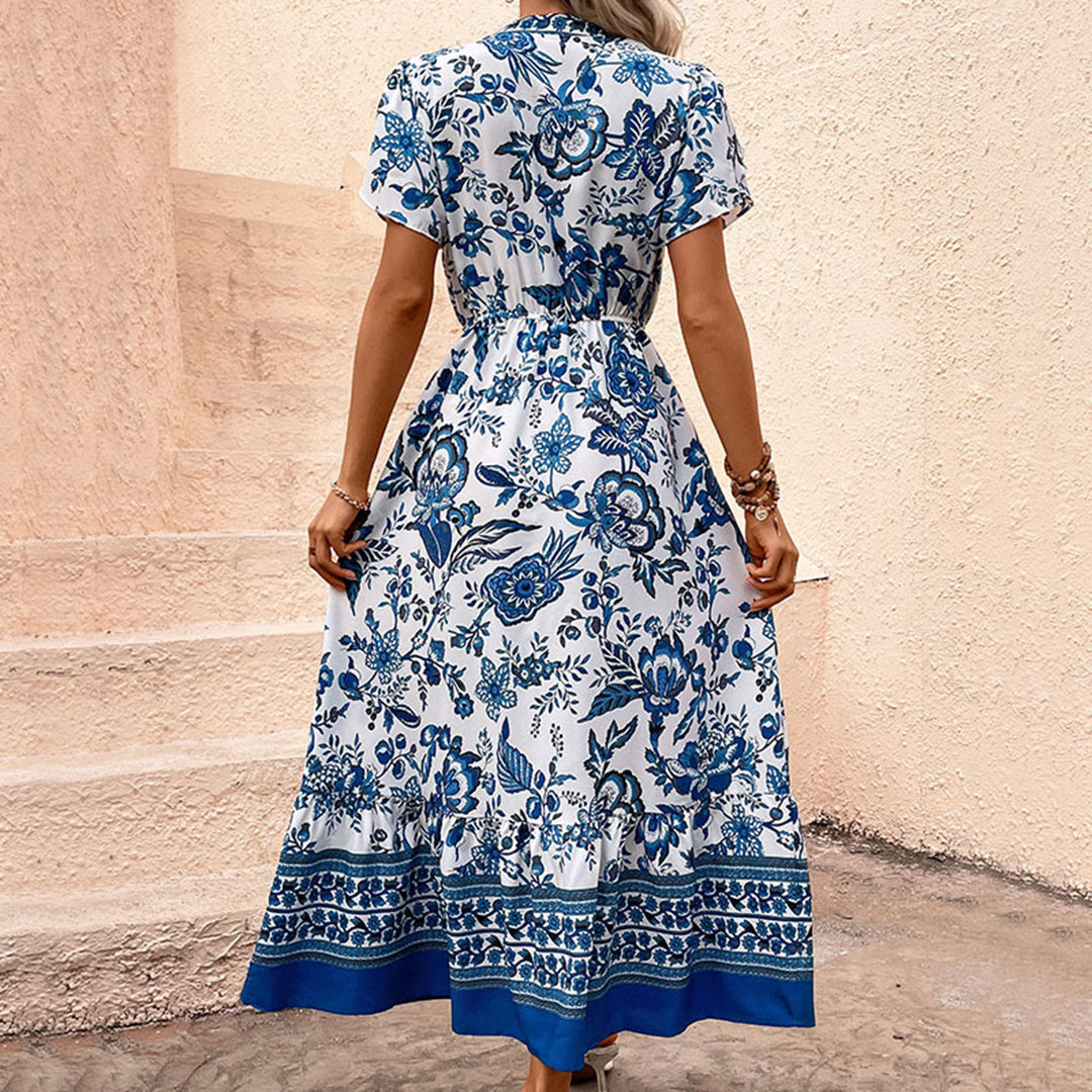 Isabella - Elegante Zomerjurk - Retro Prints - Voor Dames - Ideaal voor Brunch of Avonduitje