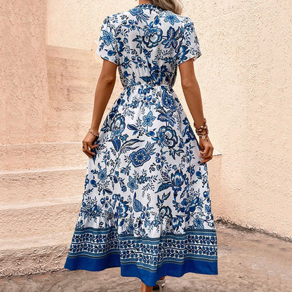 Isabella - Elegante Zomerjurk - Retro Prints - Voor Dames - Ideaal voor Brunch of Avonduitje