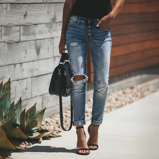 Lana - Ripped Denim Jeans - Ultiem Comfort - Voor Dames - Zomeroutfits