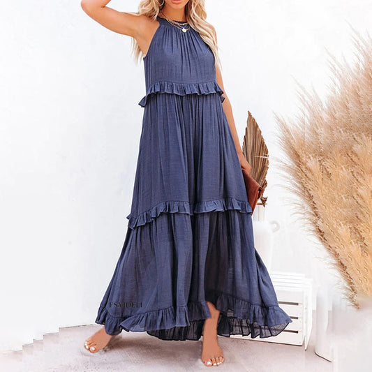 Livia - Maxi Jurk - Vloeiende Pasvorm - Voor Dames - Perfect voor Feestjes