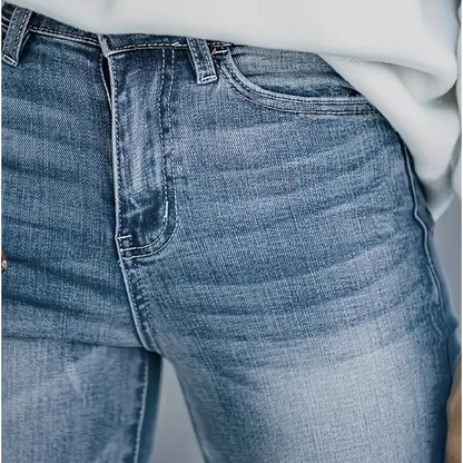 Nina - Uitlopende Denimbroek - Hoogwaardige Pasvorm - Voor Dames - Geschikt voor Elke Gelegenheid