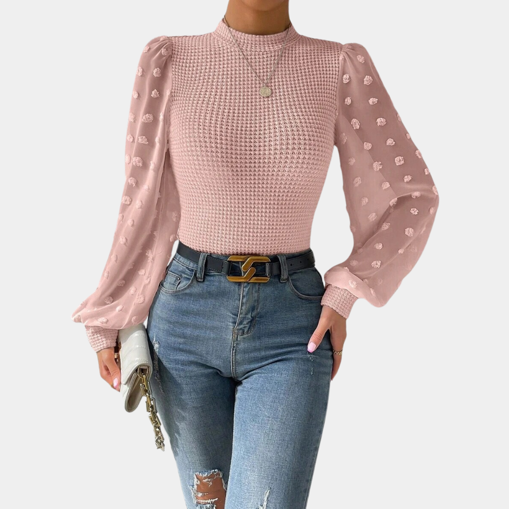 Lotte - Elegante Blouse met Pofmouwen - Luxe Polyester - Voor Dames - Jaarround Styling