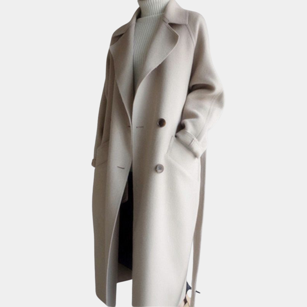 Emma - Lange Damesjas - Tijdloos Ontwerp van Hoogwaardige Stof - Voor Dames - Winteraccessoire