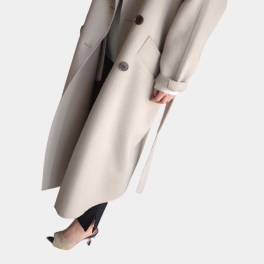 Emma - Lange Damesjas - Tijdloos Ontwerp van Hoogwaardige Stof - Voor Dames - Winteraccessoire