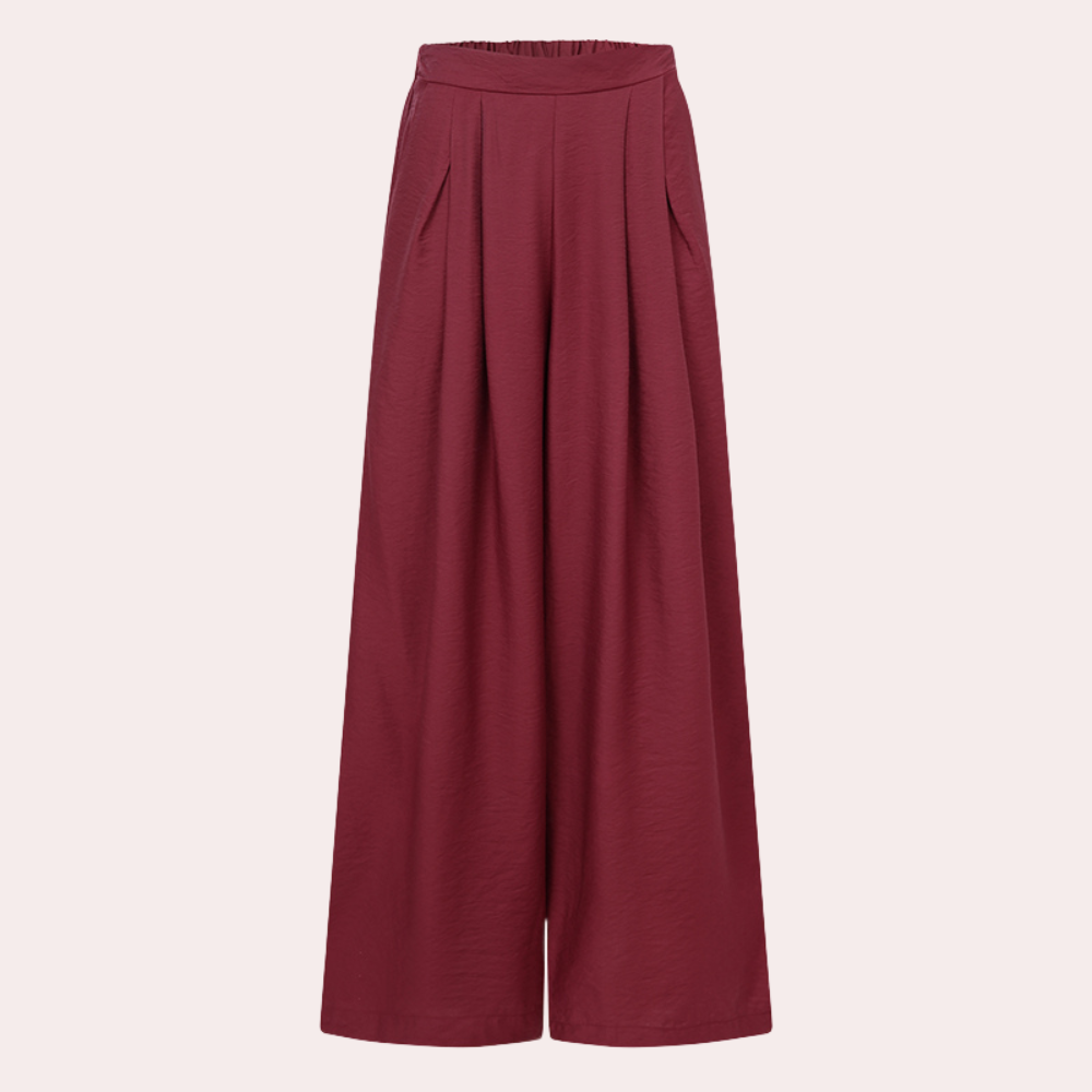 Beatrice - Losse Crêpebroek met Riem - Comfortabel en Elegant - Voor Dames - Perfect voor Elke Gelegenheid