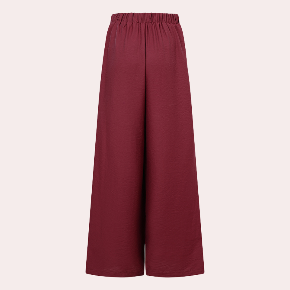 Beatrice - Losse Crêpebroek met Riem - Comfortabel en Elegant - Voor Dames - Perfect voor Elke Gelegenheid