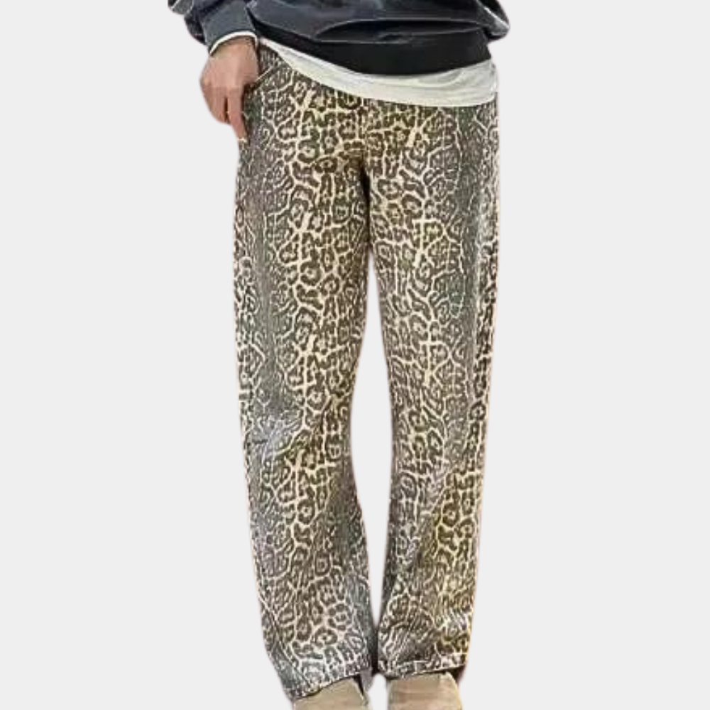 Luna - Hooggetailleerde Jeans - Luipaardprint - Voor Dames - Elk seizoen