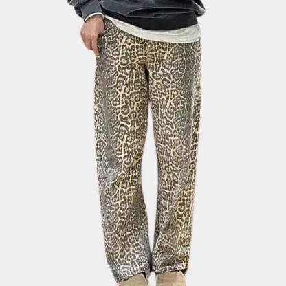 Luna - Hooggetailleerde Jeans - Luipaardprint - Voor Dames - Elk seizoen