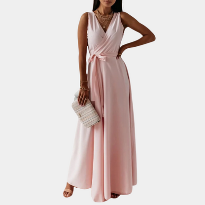 Isabelle - Elegante V-hals Maxi Jurk - Luxe Comfort - Voor Dames - Geschikt voor Elke Gelegenheid
