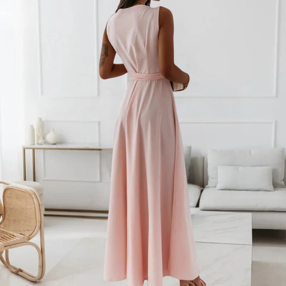 Isabelle - Elegante V-hals Maxi Jurk - Luxe Comfort - Voor Dames - Geschikt voor Elke Gelegenheid