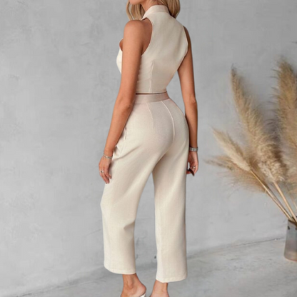 Roxanne - Elegant Vest en Broek Set - Lichtgewicht en Stijlvol - Voor Dames - Zomercollectie