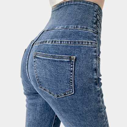 Idalia - Hoge Taille Jeans - Flatterende Snit - Voor Dames - Seizoensgebonden Mode