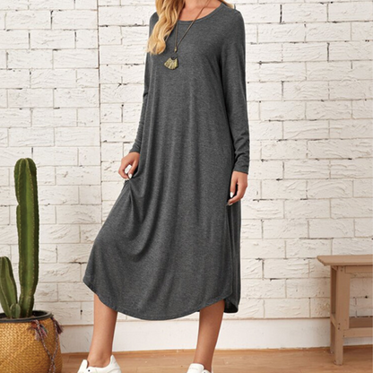 Lotte - Stijlvolle Lange Mouwen Jurk - Comfortabele Pasvorm - Voor Dames - Voor Zomer en Lente