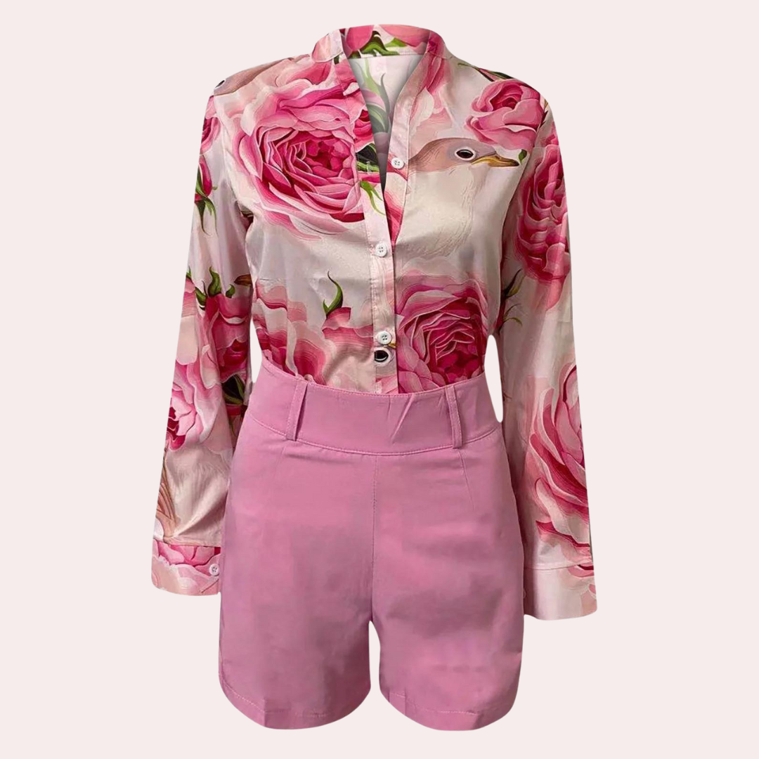 Eva - Zomerset met Blouse en Shorts - Comfortabel en Stijlvol - Voor Dames - Voor Lente en Zomer