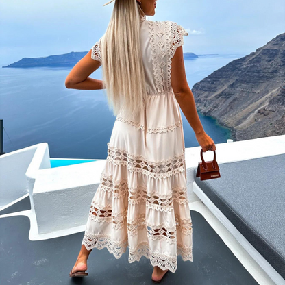 Elena - Lange Kanten Jurk - Flatterend Silhouet - Voor Dames - Perfect voor Speciale Gelegenheden